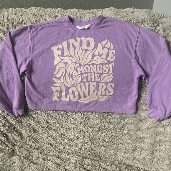 H&M Purple Kids Sweatshirt - Find Me Amongst the Flowers - Picture 1 of 1